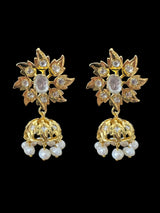 DER808  Karanphool jhumka in fresh water pearls ( READY TO SHIP )