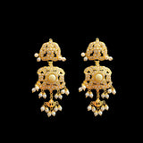 C604 Gold-Plated Bridal Layered Choker Set with Pearls & Earrings ( READY TO SHIP )