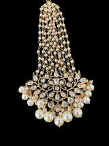 DJHR145 Gold plated high quality Polki jhoomar - Pearls ( READY TO SHIP )