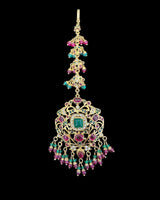 Grand Bridal Tika in Ruby, Emerald & Pearls – Gold Plated on 92.5 Silver ( READY TO SHIP )