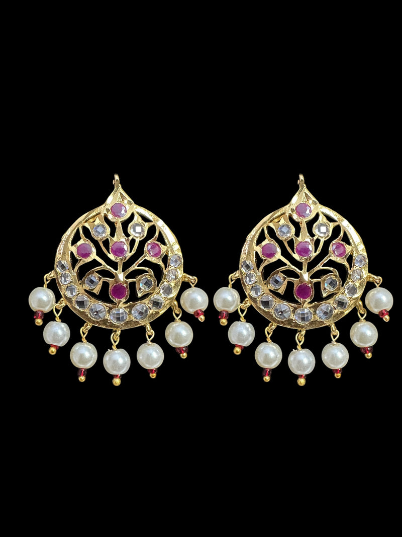 ET544 Asmee earrings in rubies (READY TO SHIP )