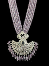 Khushi long necklace with earrings in real amethyst beads ( READY TO SHIP )