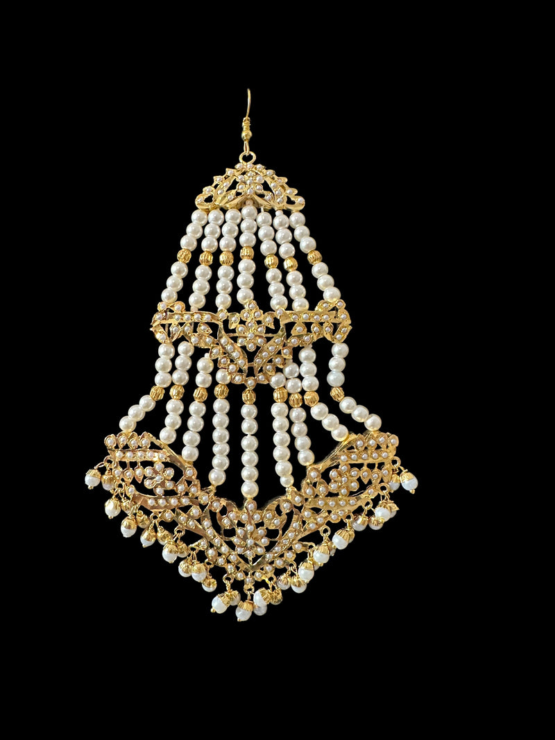 Insha pearl jadau bridal set in shell pearls ( READY  TO SHIP)