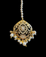DNS221 Gold-Plated Necklace with Earrings & Tikka ( READY TO SHIP )