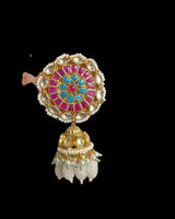 DER779 pachi kundan jhumka earrings ( READY TO SHIP )