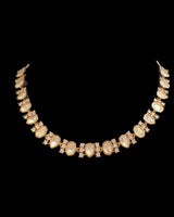 DNS508 Rose Gold Plated Polki Necklace Set – Lightweight Elegant Jewelry ( READY TO SHIP )