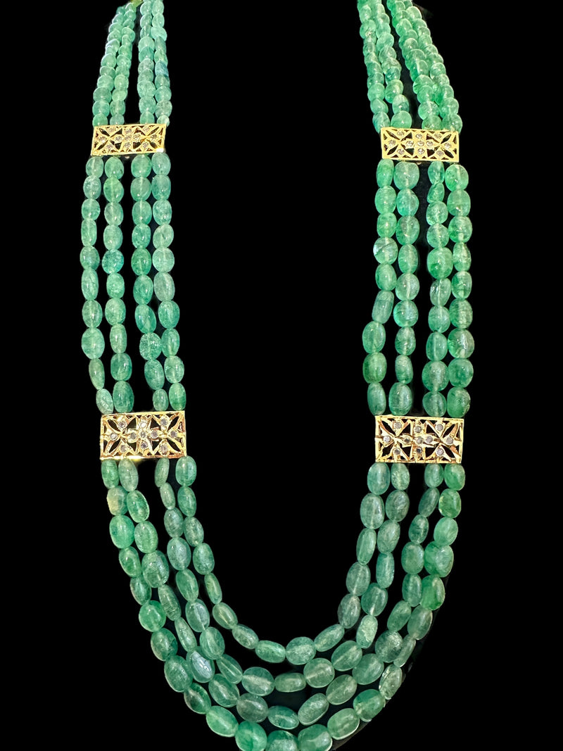 LN59 Ghazal emerald beads Rani haar ( READY TO SHIP )