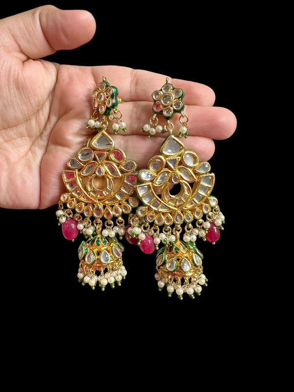 Kundan jhumka earrings  ( READY TO SHIP )