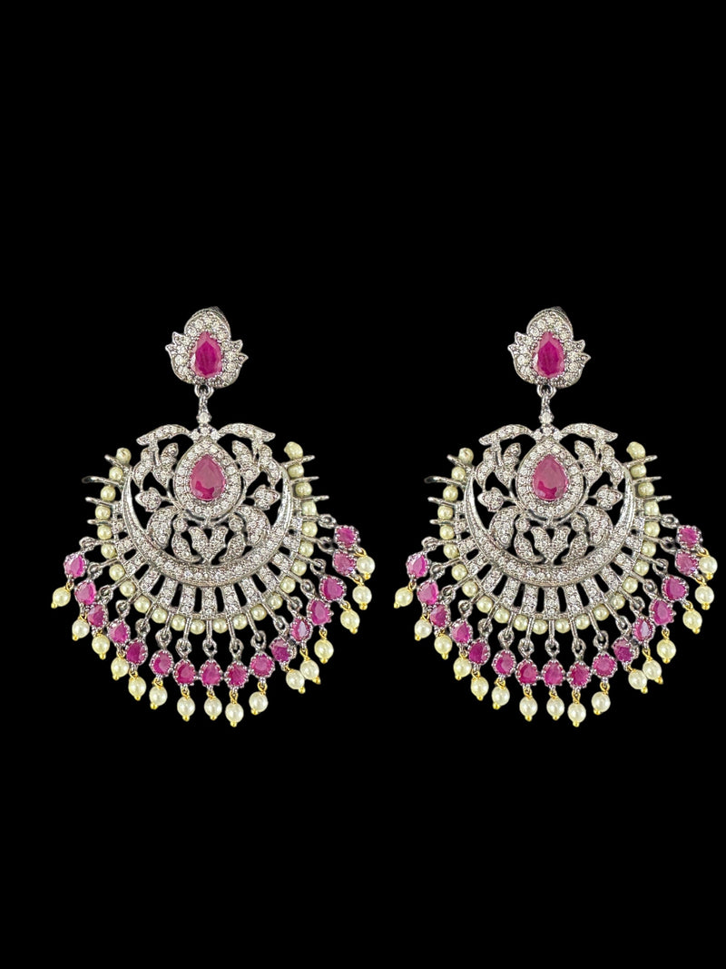 ERTK202 Victorian earrings tika - ruby ( READY TO SHIP )