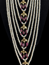 BR310 Bridal jadavi lacha , satlada  in moissanite and emeralds ( SHIPS IN 5 WEEKS )