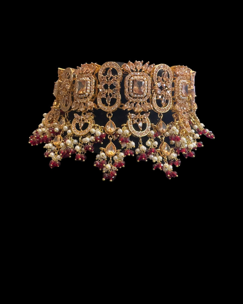 Shiza bridal set in ruby pearl ( READY TO SHIP )