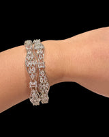 B816 Silver-Plated Cubic Zirconia Bangles ( READY TO SHIP )