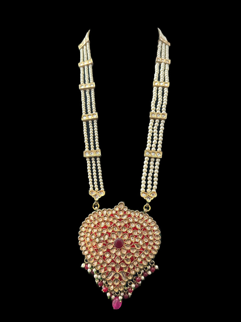 DLN82 Anan kundan rani haar (long necklace set ) ( READY TO SHIP )