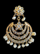 DER625 Komal gold plated chandbali earrings in real pearls ( READY TO SHIP )