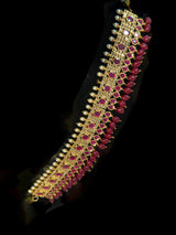 C588 Gauhar hyderabadi choker in Ruby  ( READY TO SHIP )