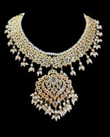Ekta Gold-Plated Bridal Set with Earrings, Tika & Jhoomar –Pearls ( READY TO SHIP )