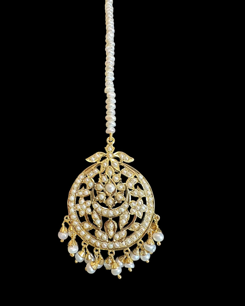 Gold-Plated Silver Tikka in Freshwater Pearls – Ready to Ship