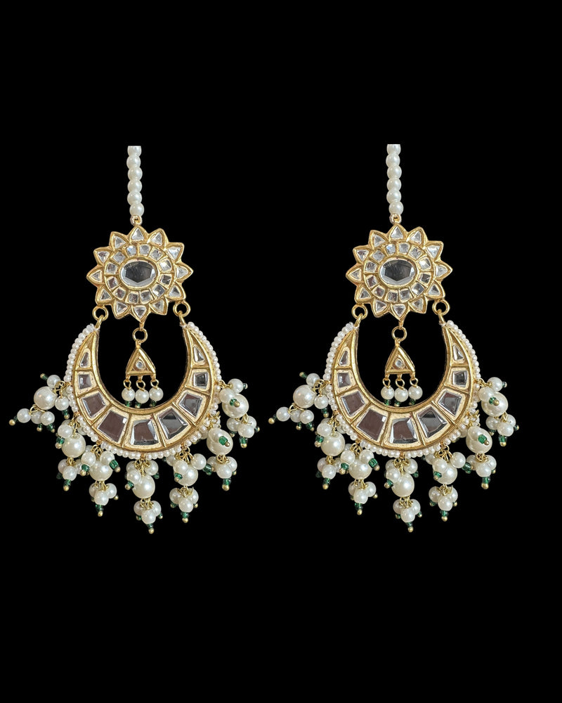 DER749  Deepa dangler earrings in kundan with pearls   ( READY TO SHIP )