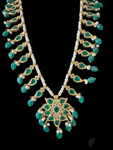 DLN113 Erica pathani haar in fresh water pearls with emerald beads ( READY TO SHIP  )