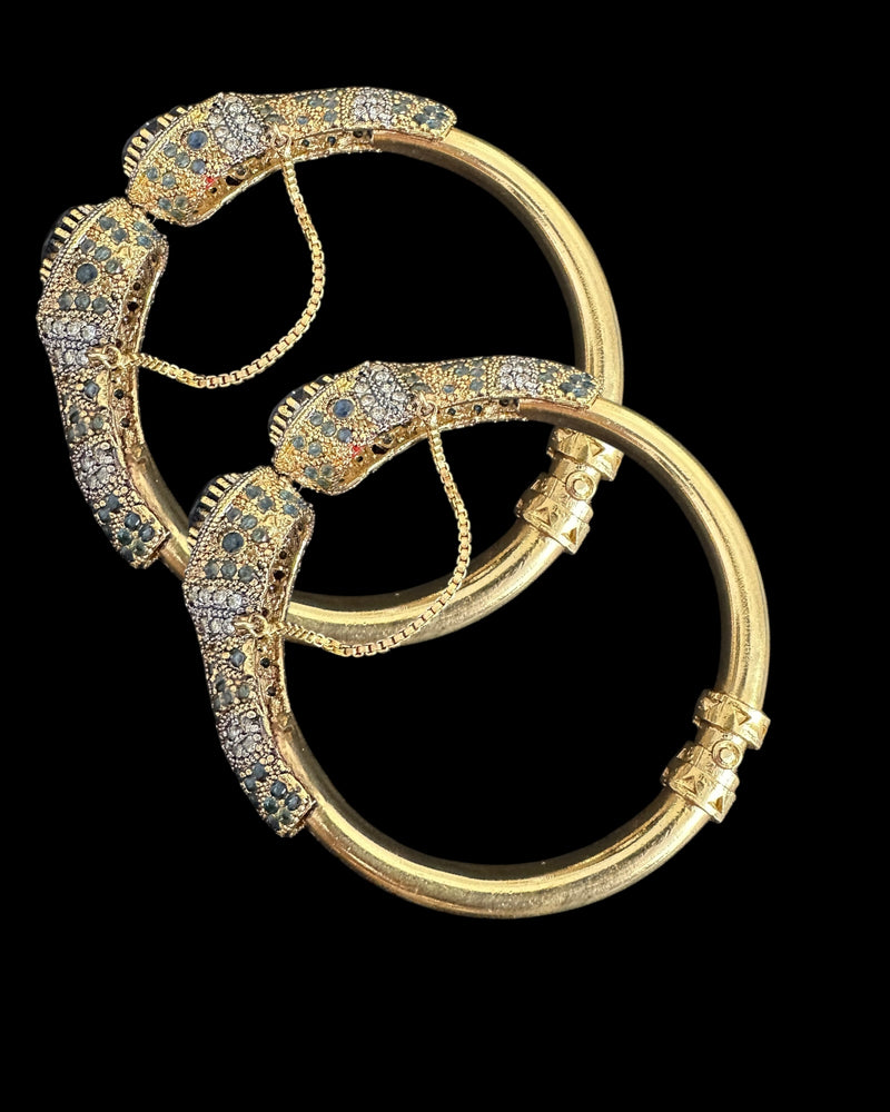 BG807 SALWA zircon bangles -Blue , openable ( READY TO SHIP )