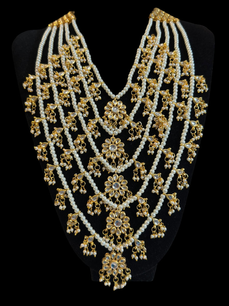 SAT110 ANSA 5 layer satlada in kundan and pearls ( READY TO SHIP )