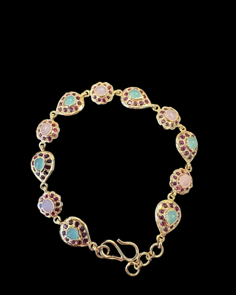 Ruby Rose Quartz & Aventurine Gold-Plated Silver Bracelet ( READY TO SHIP )