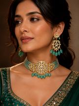 C48 Mushk choker in light green  beads ( READY TO SHIP )