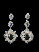 DER604B Cz earrings - blue ( READY TO SHIP )