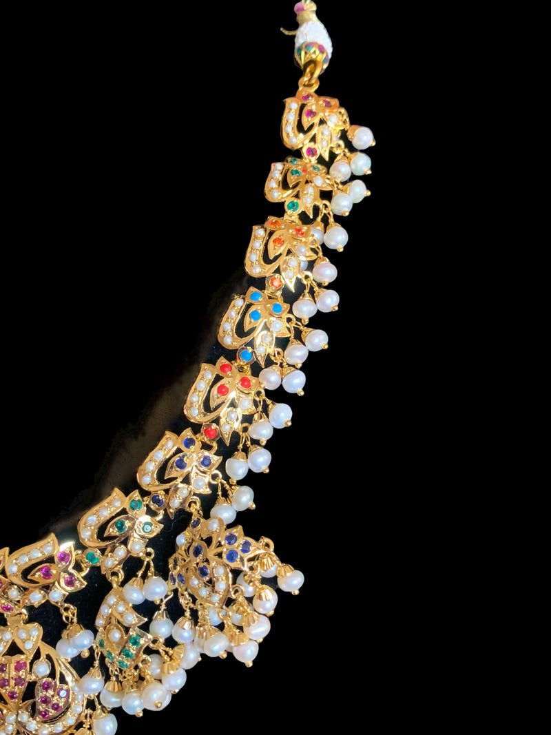 Gold Navaratna Pendant | Art of Gold Jewellery, Coimbatore