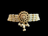 C316 gold plated choker in pearls ( SHIPS IN 3 WEEKS )