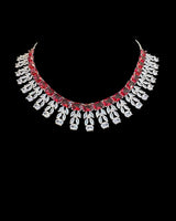 Silver plated  necklace set - Ruby  ( READY TO SHIP )