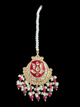 DJTK310  kundan and meenakari tika - Red ( READY TO SHIP )