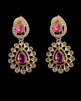 Gold plated pendant set - RUBY - READY TO SHIP