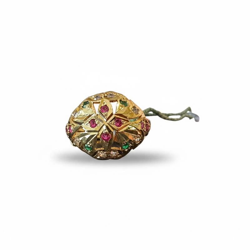 Ruby Emerald Zircon Ring – Gold-Plated 92.5 Silver ( READY TO SHIP )