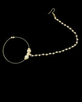 Gold-Plated Pearl Bridal Nosering with Chain ( READY TO SHIP )