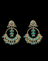 ER22 Chandbali in emerald pearl combination ( READY TO SHIP )