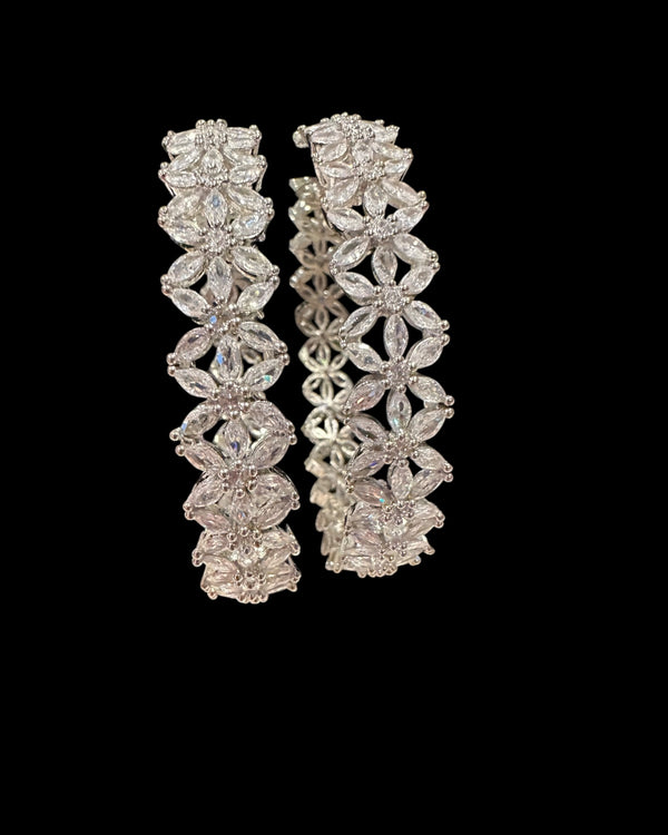 B815 Silver-Plated Cubic Zirconia Bangles ( READY TO SHIP )
