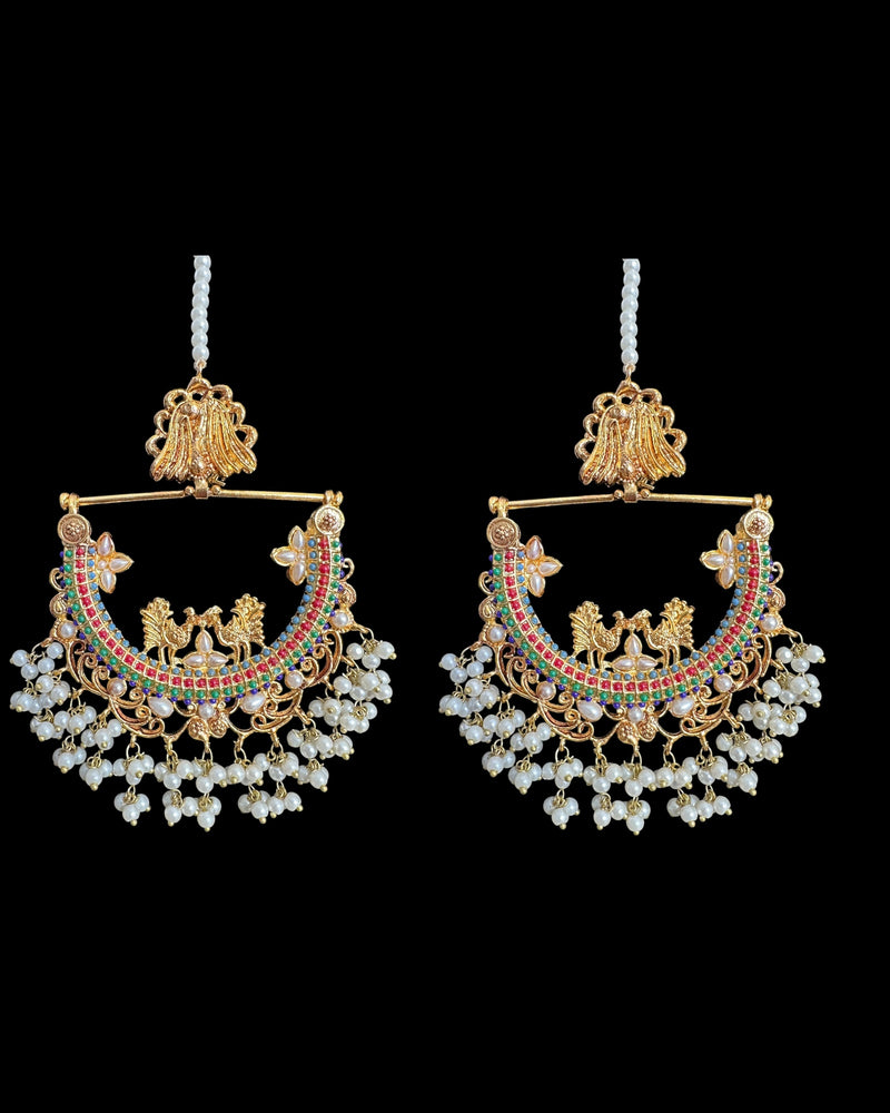 DER730 Gold plated Bali style earrings in multicolor ( READY TO SHIP )