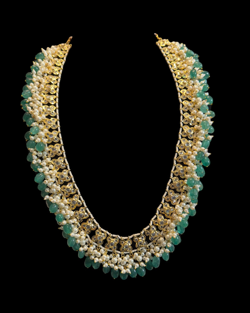 Mahira Pearl & Polki Long Mala – Elegant Haar Style Necklace ( READY TO SHIP )