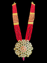 PS535 Kundan mala with red beads ( READY TO SHIP )