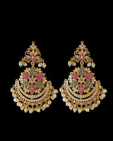 Mohini sapphire ruby pearl earrings tika ( SHIPS IN 4 WEEKS  )