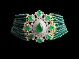 C525 Erin zircon choker in green ( READY TO SHIP )