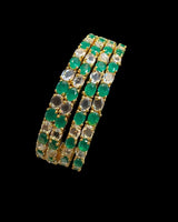 B826 Gold-Plated CZ Bangles – Set of Four (Size 2.4)   ( READY TO SHIP )