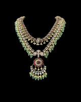 DNS229 Irma Gold-Plated Doublet Polki Necklace Set ( READY TO SHIP )