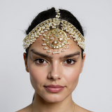 DJTK370 Meena bridal mathapatti in fresh water pearls ( READY TO SHIP )