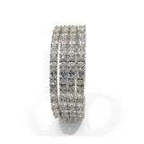 B813 Silver-Plated Cubic Zirconia Bangles (Set of 4) ( READY TO SHIP )