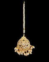 ✨ Hyderabadi Jhoomar & Tika Set – Gold-Plated with Freshwater Pearls & Zircon ( READY TO SHIP )