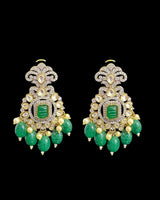 DER729 Victorian style earrings - green ( READY TO SHIP )