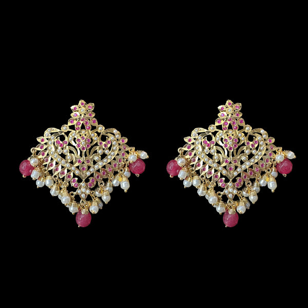 DJET105 Afreen ruby   earrings tika ( READY TO SHIP )