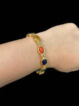 B200 gold plated Navratan gemstone bracelet ( SHIPS IN 1 WEEK )